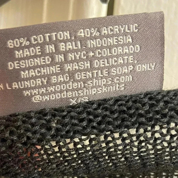 Wooden Ships sweater pullover crewneck black lightening bolt Small - Picture 7 of 7